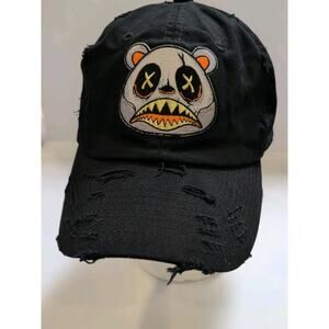 Crazy Baws Angry Black Strapback Distressed Baseball Hat